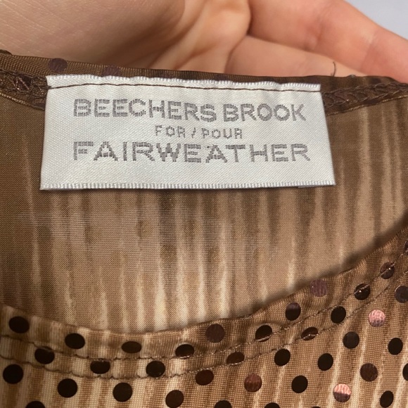 Ombre sparkly sleeveless shirt brown cream vintage - Picture 8 of 8